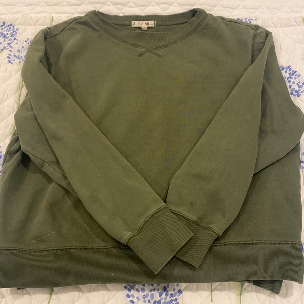 Alex Mill Lakeside Boatneck Sweatshirt In Army